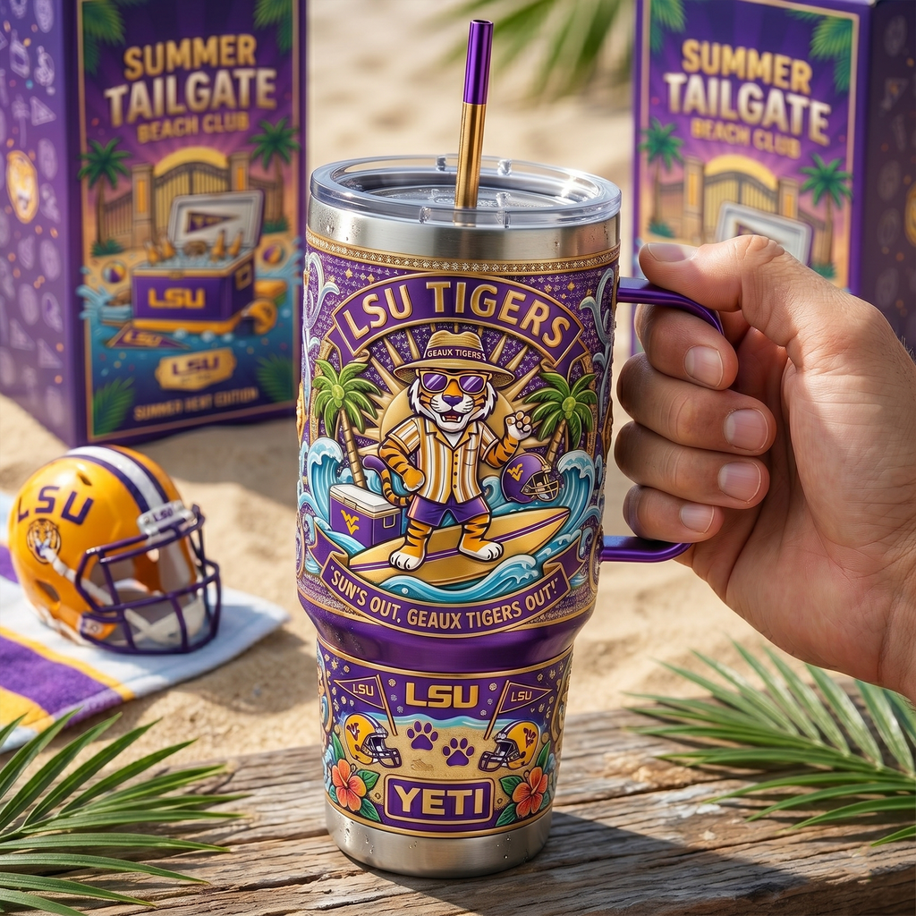 LSU 40oz Tumbler With Handle LNTH