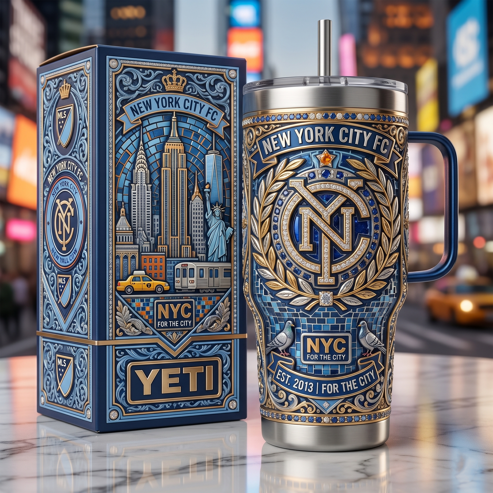 NYCF 40oz Tumbler With Handle LNTH